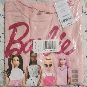 **NEW W TAG** Barbie Dolls Pink Glitter Sz 8 Big Girls Shirt Carter's Retail $20